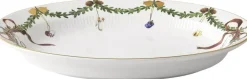 Royal Copenhagen Julestel<Stjerne Riflet Jul Fad ovalt 34 cm