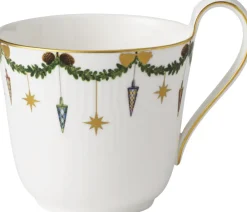 Royal Copenhagen Julestel<STJERNE RIFLET JUL HØJHANKSKOP 33 CL