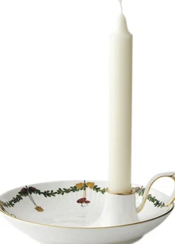 Royal Copenhagen Lys & Lysestager|Julepynt<Stjerne Riflet Jul lysestage