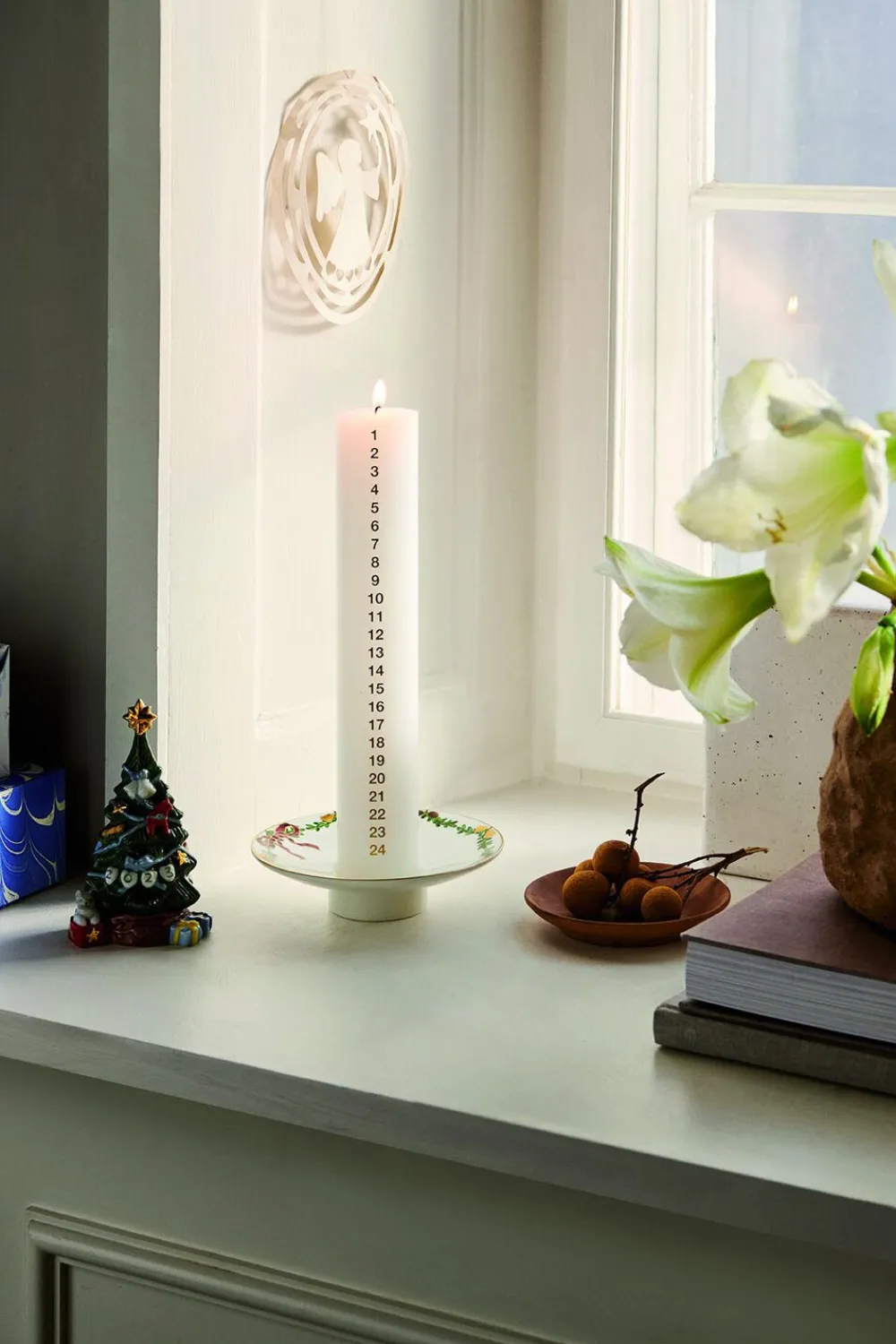 Royal Copenhagen Julestel<Stjerne Riflet Jul Lysestage 15,5 cm