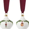 Royal Copenhagen Juletræspynt<Stjerne Riflet OrnamentSæt2stk