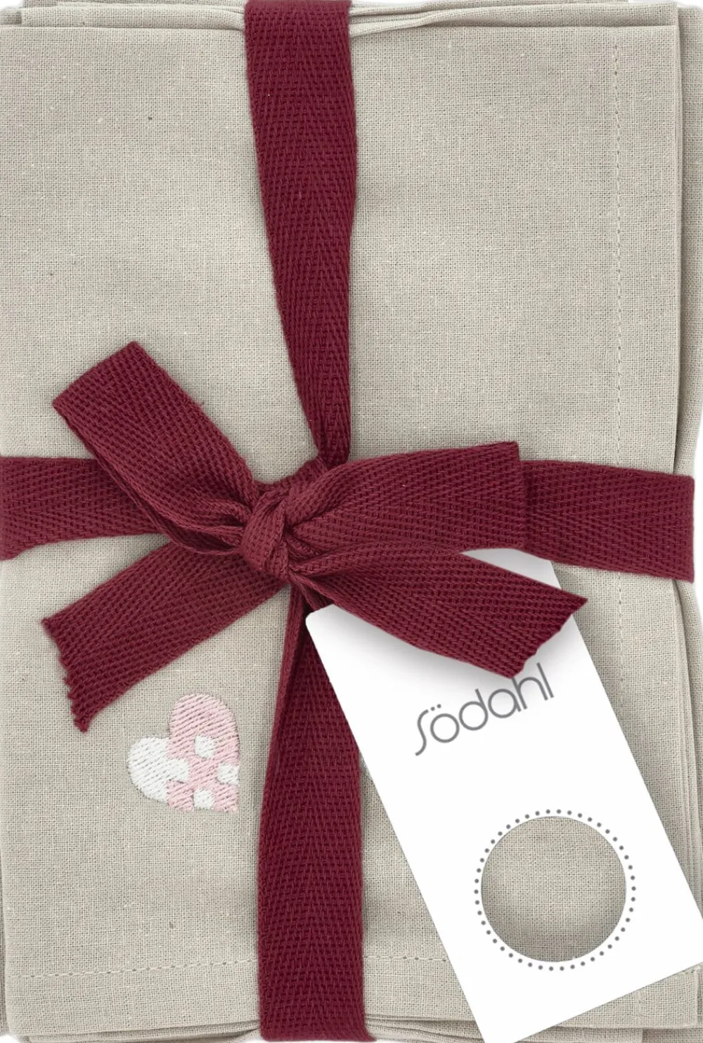 Södahl Tekstiler Til Borddækning|Juleservietter<Stofservietter Christmas Hearts Embroidery 4 stk. Rose