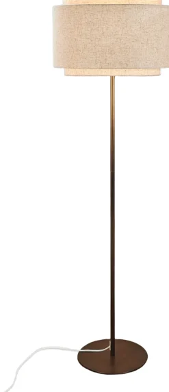 DFTP Gulvlamper<TAKAI FLOOR E27 BRUNISH BRASS BEIGE SHADE