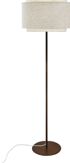 DFTP Gulvlamper<TAKAI FLOOR E27 BRUNISH BRASS BEIGE SHADE
