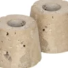 Uyuni Lys & Lysestager<Travertine Candleholder mini taper, S, Desert beige, 2-pack,