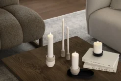 Uyuni Lys & Lysestager<Travertine Candleholder mini taper, S, Desert beige, 2-pack,