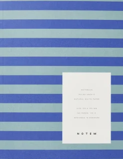 Notem Kontorartikler<UMA Notebook, Flat-Lay - Medium, Blue Stripe