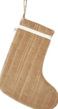 Ferm Living Julepynt<Vari Quilted Christmas Stocking - Velvet - Tan