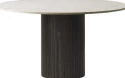 Vipp Møbler<494 Cabin round Ø130 L. Beige marble, Dark oak