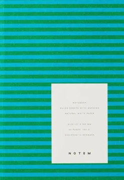 Notem Kontorartikler<VITA Softcover Notebook - Small, Green Stripe