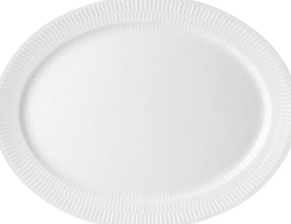 Royal Copenhagen Skåle & Fade<White Fluted Dish Oval 35cm