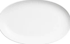 Royal Copenhagen Skåle & Fade<White Fluted Oval Asiette 23,5cm