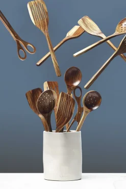 DutchDeluxes Køkkenartikler<Wooden Utensil Skimmer Spatula XL