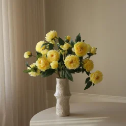 Botané Kunstige Blomster & Træer<Yellow Peony Bouquet